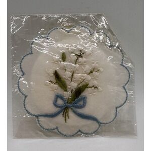 Vintage DESCO Embroidered Cotton Cosmetic Pads Made in Switzerland NOS Sealed